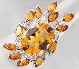 Кольцо из коллекции "Sunshine" с золотистыми цитринами Серебро 925