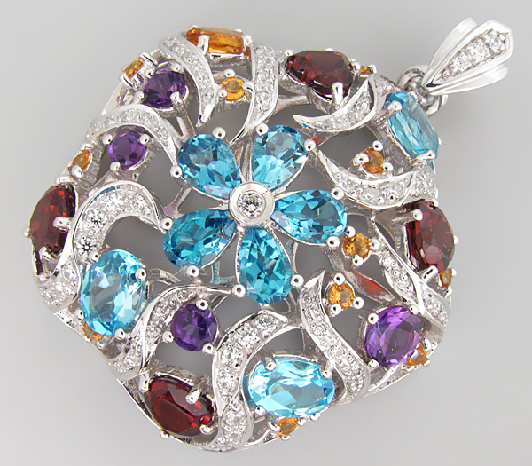 Массивный кулон из коллекции "Sunshine" с самоцветами