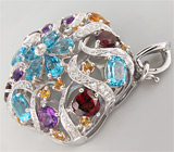 Массивный кулон из коллекции "Sunshine" с самоцветами Серебро 925