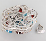 Массивный кулон из коллекции "Sunshine" с самоцветами Серебро 925