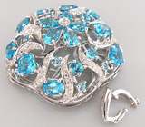 Кулон из коллекции "Sunshine" с голубыми топазами Серебро 925