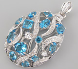 Кулон из коллекции "Sunshine" с голубыми топазами Серебро 925