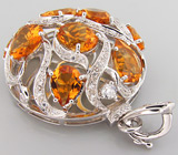 Кулон из коллекции "Sunshine" с золотистыми цитринами Серебро 925