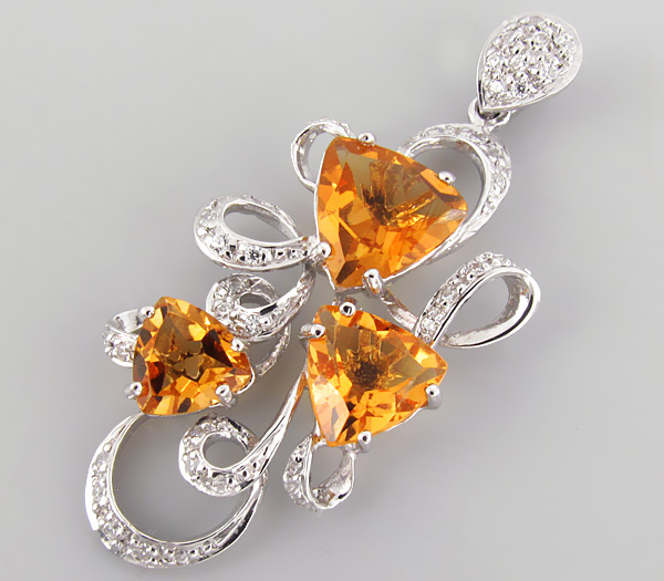 Кулон из коллекции "Sunshine" с золотистыми цитринами