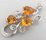 Кулон из коллекции "Sunshine" с золотистыми цитринами Серебро 925