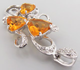 Кулон из коллекции "Sunshine" с золотистыми цитринами Серебро 925