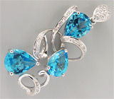 Кулон из коллекции "Sunshine" с голубыми топазами Серебро 925