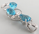 Кулон из коллекции "Sunshine" с голубыми топазами Серебро 925