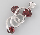 Кулон из коллекции "Sunshine" с гранатами Серебро 925