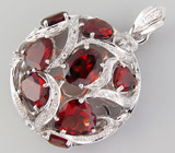 Кулон из коллекции "Sunshine" с гранатами Серебро 925