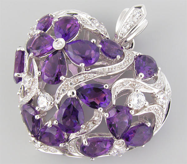 Кулон из коллекции "Sunshine" с аметистами