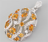 Кулон из коллекции "Sunshine" с золотистыми цитринами Серебро 925