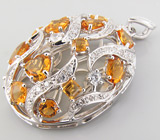 Кулон из коллекции "Sunshine" с золотистыми цитринами Серебро 925