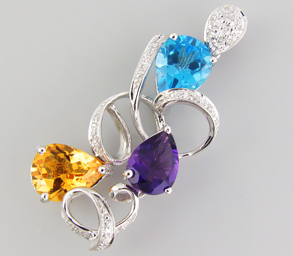 Кулон из коллекции "Sunshine" с самоцветами