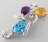 Кулон из коллекции "Sunshine" с самоцветами Серебро 925