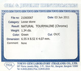 Хромовый турмалин 1,34 карат 