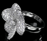 Эффектное кольцо-цветок Серебро 925