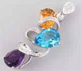 Комплект из коллекции "Sunshine" с цитринами, топазами, аметистами Серебро 925