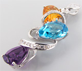 Комплект из коллекции "Sunshine" с цитринами, топазами, аметистами Серебро 925