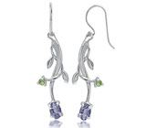 Комплект с танзанитами и перидотами Серебро 925