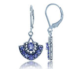 Великолепный комплект из коллекции "Spring" с танзанитами Серебро 925