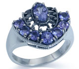 Великолепный комплект из коллекции "Spring" с танзанитами Серебро 925