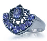 Великолепный комплект из коллекции "Spring" с танзанитами Серебро 925