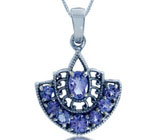 Великолепный комплект из коллекции "Spring" с танзанитами Серебро 925