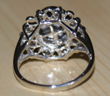 Кольцо с радужной жемчужиной и кубиком циркона Серебро 925