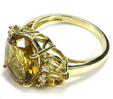 Кольцо с цитринами и бриллиантами Золото