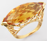 Кольцо с золотистым цитрином Золото