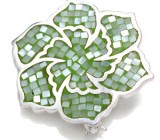 Брошь-цветок с перламутровой мозаикой Серебро 925