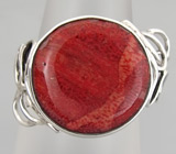 Кольцо с кораллом Серебро 925