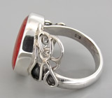 Кольцо с кораллом Серебро 925