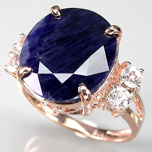 Кольцо из коллекции "Mia" с крупным синим сапфиром