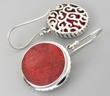 Серьги с кораллами Серебро 925
