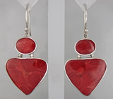 Серьги с кораллами Серебро 925