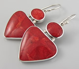 Серьги с кораллами Серебро 925