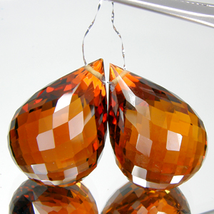 Пара цитринов Мадейра на серьги 56,1 карат