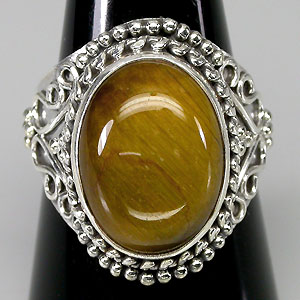 Стильное кольцо с тигровым глазом