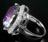 Кольцо с крупным мистическим топазом Серебро 925