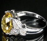 Прелестное кольцо с золотистым цитрином эффектной огранки Серебро 925