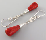 Серьги с кораллами Серебро 925