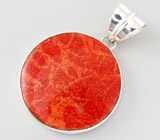 Кулон с ярко-красным кораллом Серебро 925