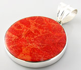 Кулон с ярко-красным кораллом Серебро 925