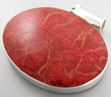 Крупный кулон с кораллом Серебро 925