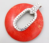 Крупный кулон с кораллом Серебро 925