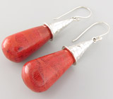 Серьги с кораллами Серебро 925