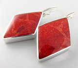 Серьги с кораллами Серебро 925