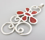 Оригинальный кулон с кораллами Серебро 925